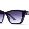 Guess GU 00098 01B 55 sunglasses with black square frames, purple gradient lenses, and a gold 'G' logo on the temples.