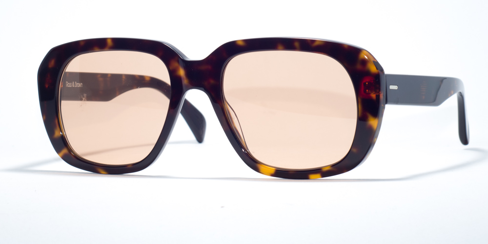 Ross & Brown Miami IV 195 sunglasses with oversized square frames in a classic tortoiseshell pattern, pink gradient lenses, and a sleek, modern design.