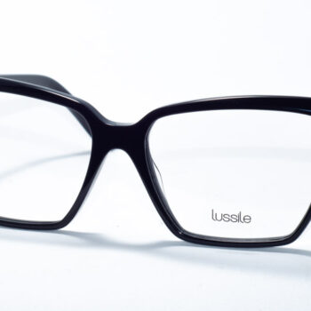 Lussile 32366 prescription glasses with a sleek black square frame, offering a modern and sophisticated design with sharp, angular lines.