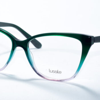 Lussile 32366 prescription glasses with bold black rectangular frames, featuring a slightly angular design for a modern and sophisticated appearance.