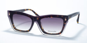 Rebecca Blu RB 7627 square-shaped eyewear featuring a sophisticated tortoiseshell pattern, paired with a gradient-shaded clip-on. The glasses offer a bold, stylish design with a unique blend of modern flair and classic elegance. The frame includes subtle gold accents on the temples, elevating its chic appearance while providing versatility with the removable clip-on for added sun protection.